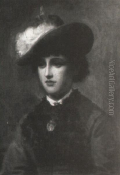 Portrait, Bust Length, Of A Lady Wearing A Brown Jacket - view 1