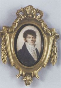 Portrait D'homme En Redingote Bleue, Coiffe De Meches