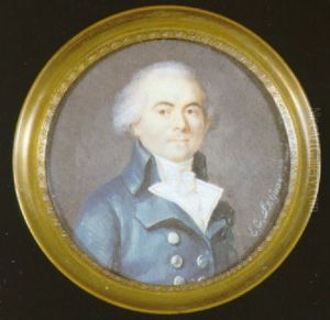 A Gentleman In Blue Coat With Large Silver Buttons