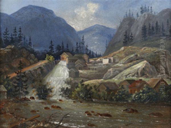 Norsk Landskap Med Sagbruk - view 1