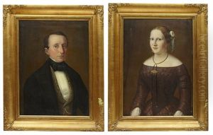 Portratt Forestallande Helene Ulrika Malmberg Respektive Otto Wilhelm Malmberg by Carl Peter Lehman