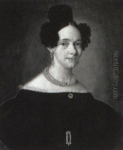 Portrat Af Fru Caroline Kock, Fadt Areshug by Carl Peter Lehmann