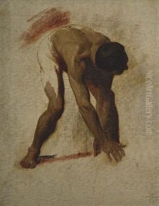 An Academic Study Of A Male Nude by Henri Lehmann