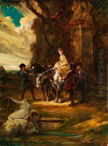 Rokoko-szene Im Park by Leonhard Wilhelm Lehmann