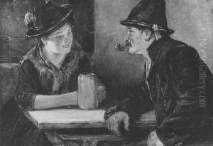 Plausch In Der Wirtsstube by Leonhard Wilhelm Lehmann