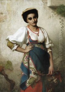 A Mediterranean Beauty by Rudolf August Wilhelm Lehmann