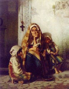 At The Convent Door by Rudolf August Wilhelm Lehmann