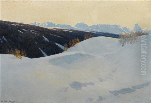 Winter Evening In Davos - view 1