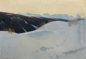 Winter Evening In Davos by Wilhelm Ludwig Lehmann