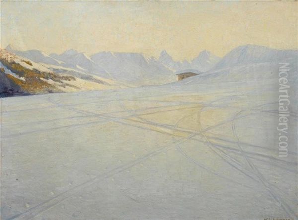 Skispuren In Davos (ski Tracks In Davos) - view 1