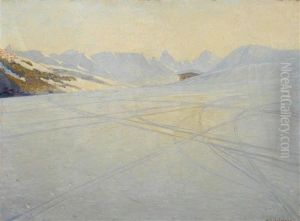 Skispuren In Davos (ski Tracks In Davos) by Wilhelm Ludwig Lehmann