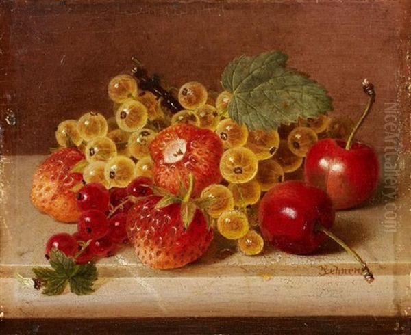 Kleines Fruchtestillleben Mit Erdbeeren Und Kirschen - view 1
