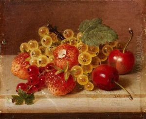 Kleines Fruchtestillleben Mit Erdbeeren Und Kirschen