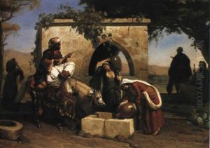 Beduiner Der Henter Vand Ved Bronden, Fra Nordafrika by Pierre-Francois Lehoux