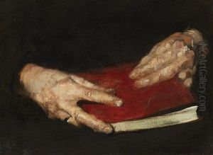 Hands Holding A Book by Wilhelm Leibl