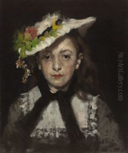 Madchen Mit Weisem Mullhut