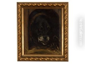 Oil Painting Of A Rottweiler by Wilhelm Leibl