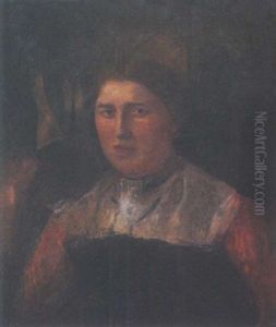 Bauernmadchen Mit Mieder by Wilhelm Leibl