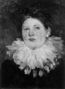 Junges Madchen Mit Weiser Halskrause (alix Biermann) by Wilhelm Leibl