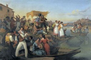 Italienischer Fischerstrand by Heinrich Leibnitz