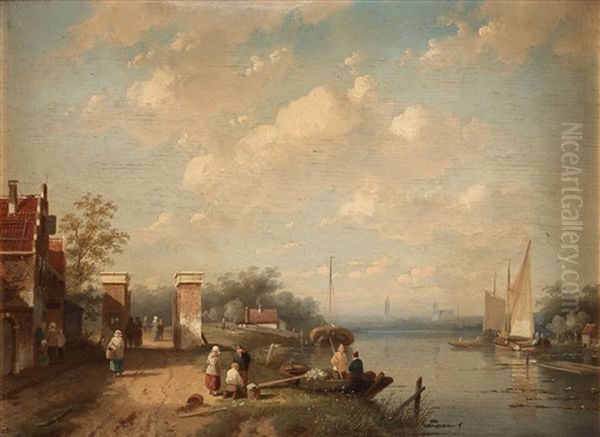 River Landscape With Figures - view 1