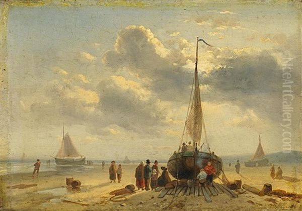 Aufliegende Boote Am Hollandischen Strand - view 1