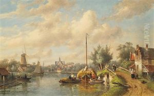 Hollandische Gracht by Charles Henri Leickert