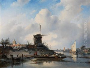 The Ferry by Charles Henri Leickert