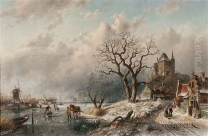 Animated Winter Landscape With Skaters