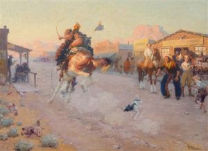 Embarrassed (range Pony In Town) by William Robinson Leigh