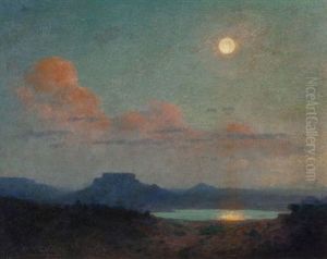 Desert Waterhole At Nightfall, 1949