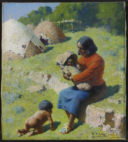 Apache Mother And Children - view 1