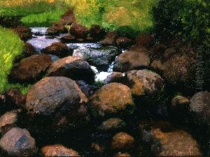 Rocks & Stream (+ No. 59 Mountains And Low Hanging Clouds; 2 Works) by William Robinson Leigh