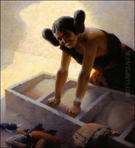 Hopi Maiden Grinding Corn by William Robinson Leigh