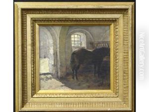 Stable Interior With Horse Stable Interior With Horse