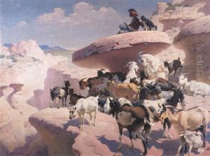 Land Of The Navajos - Young Indian Goat Herder by William Robinson Leigh