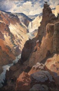 View Of The Grand Canyon Of The Yellowstone by William Robinson Leigh
