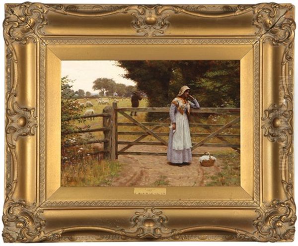 Off, Woman Standing Near A Fence Sending Her Husband Off To Hunt - view 1