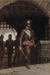 John Langham Being Led To The Tower (sketch) by Edmund Blair Blair Leighton