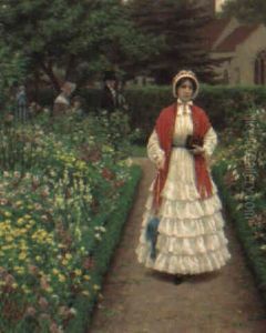 A Girl In A Garden Of Flowers