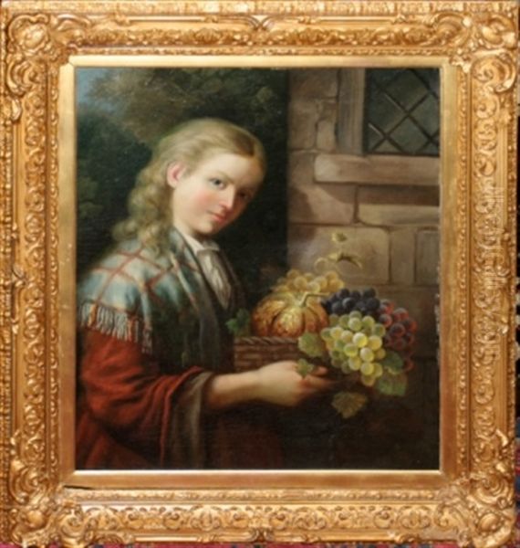 Young Woman Carrying Fruit - view 1