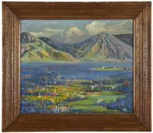 Lakeside Landscape With Flowers