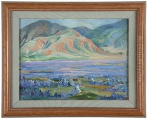 Desert Landscape With Blooming Flowers