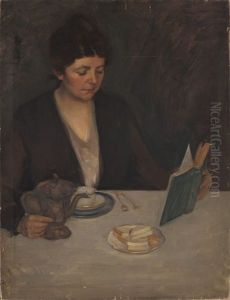 Self Portrait Of The Artist Seated At A Table