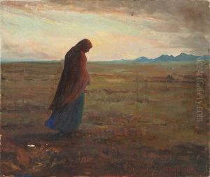Indian Walking In A Landscape