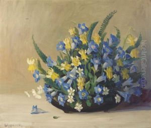 Still Life With Blue And Yellow Flowers