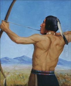 Olompic Blue - Pose By Iron Eyes Cody - Cherokee Indian