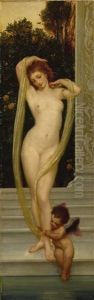 Venus And Cupid by Lord Frederick Leighton