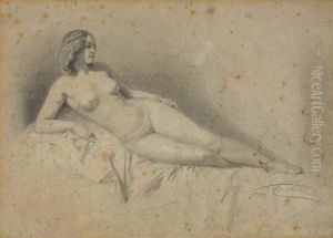 A Reclining Female Nude by Lord Frederick Leighton