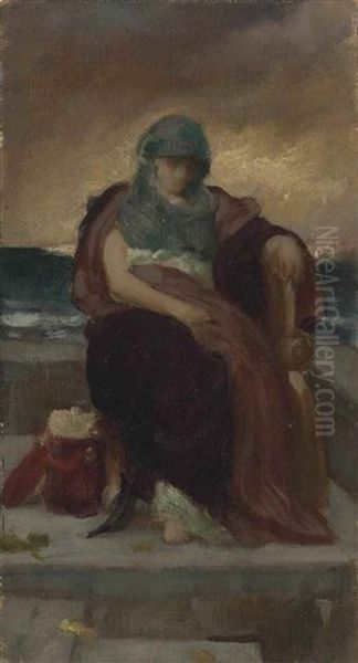 The Tragic Poetess, A Colour Sketch - view 1